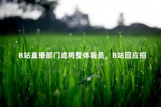 B站直播部门或将整体裁员，B站回应招聘争议 新闻